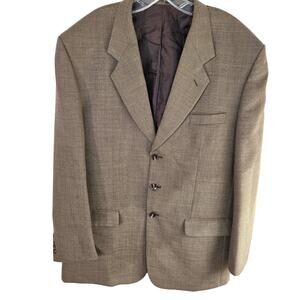 Chagall Men's Blazer 42R 42 R Regular Sport Coat Brown Suit Jacket 3 Buttons L